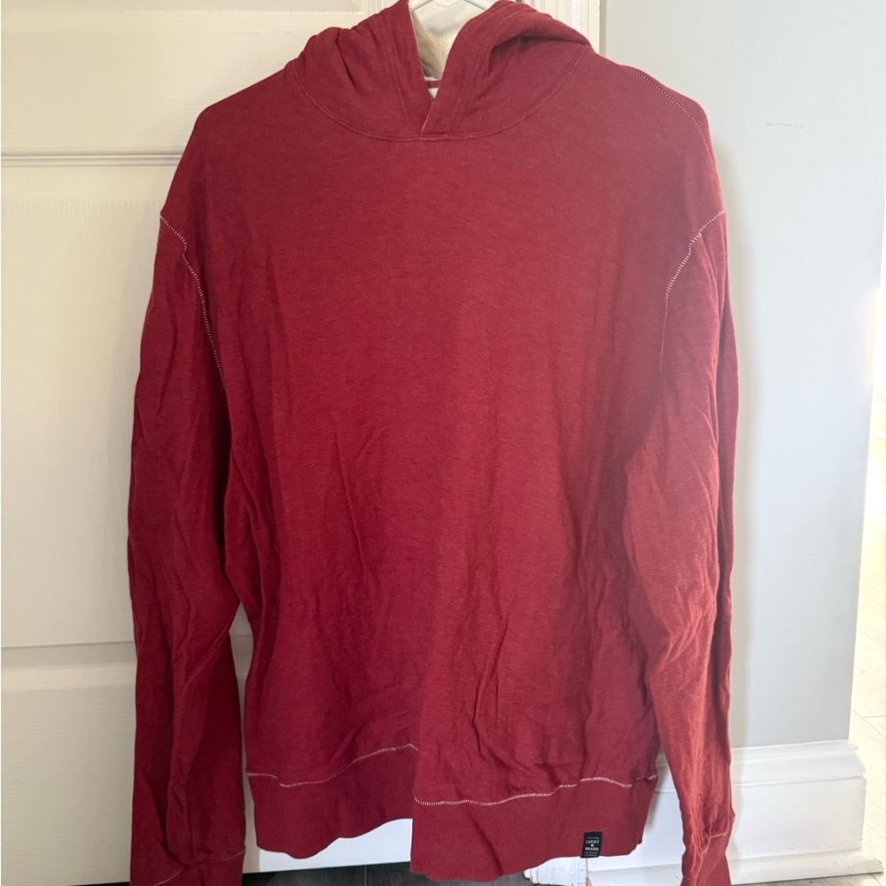 Lucky Brand Men’s Lightweight Hoodie size XL Red Like New